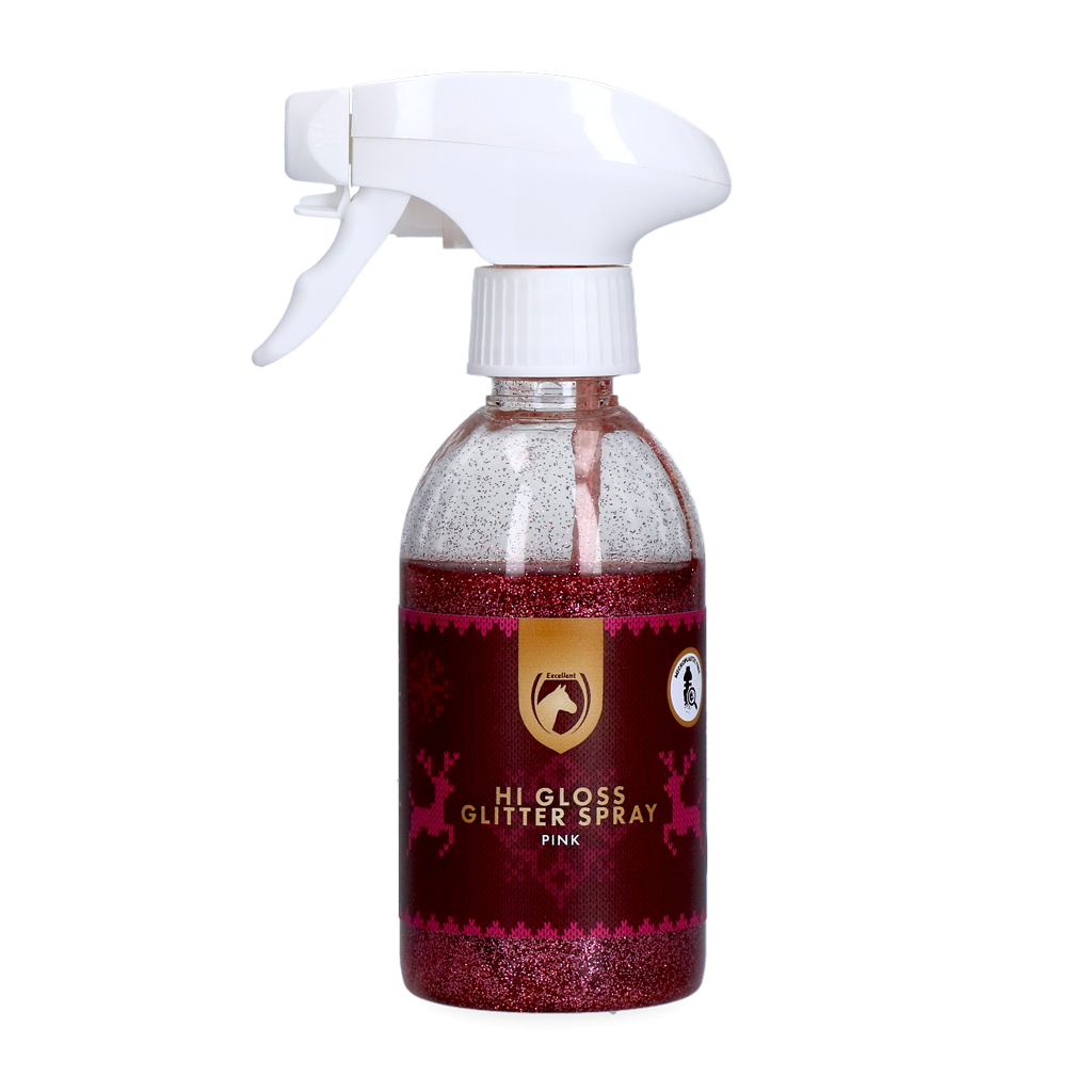 Excellent Horse Christmas Hi Gloss Glitter Spray Pink 250 ml