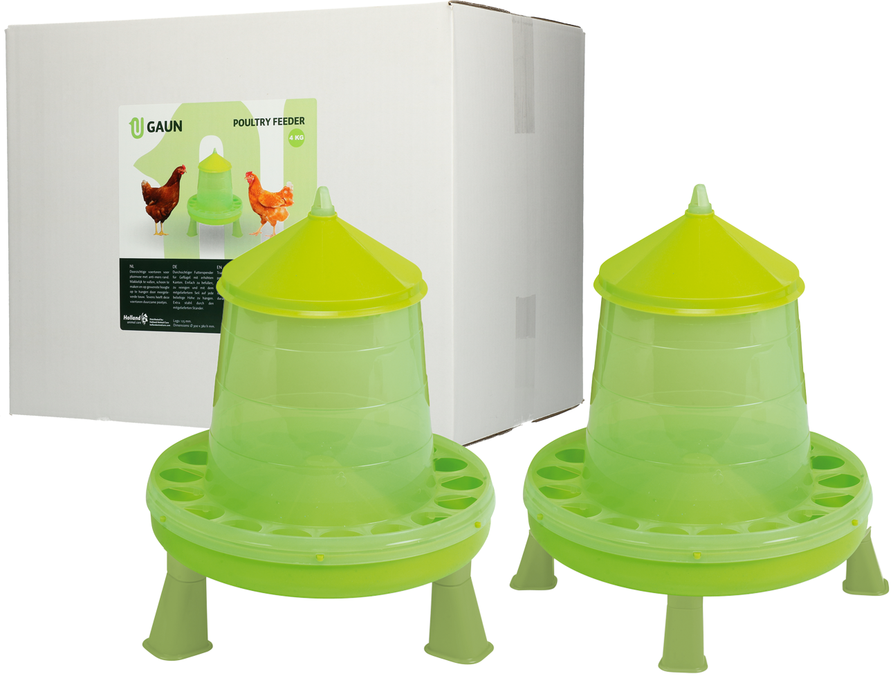 Gaun Poultry Feeder with Legs Green Lemon 2 kg