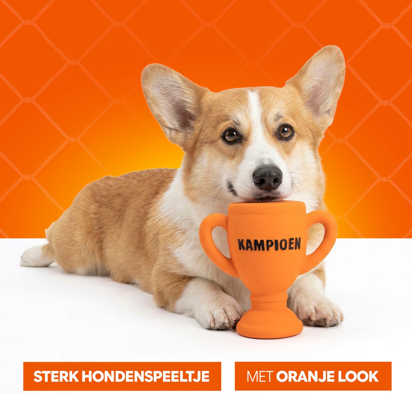 Oranje WK Latex Hondenspeeltjes Beker
