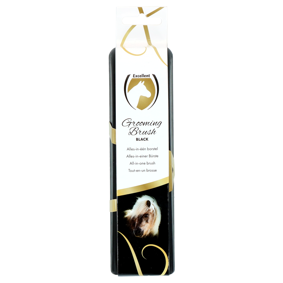 Excellent Horse Grooming Brush M Black
