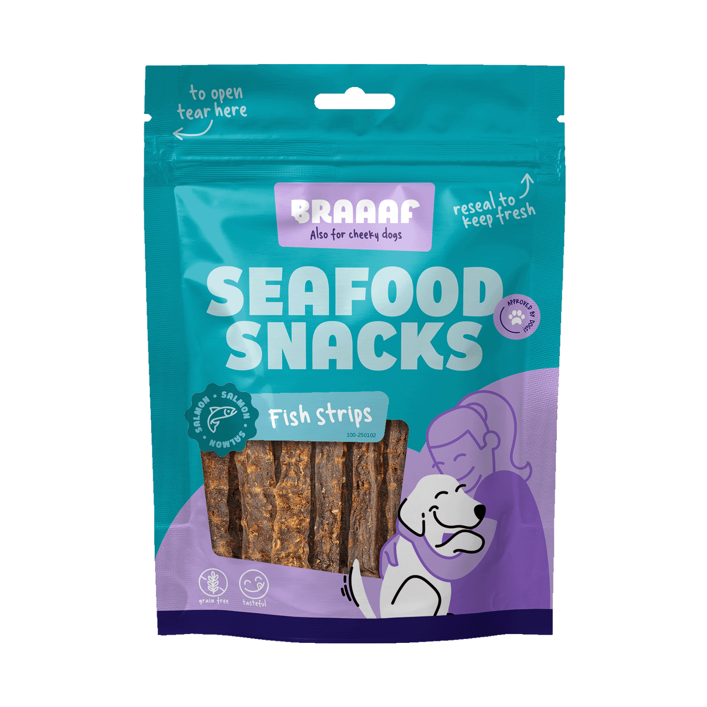 Braaaf Seafood Salmon Fish Strips - 12 cm