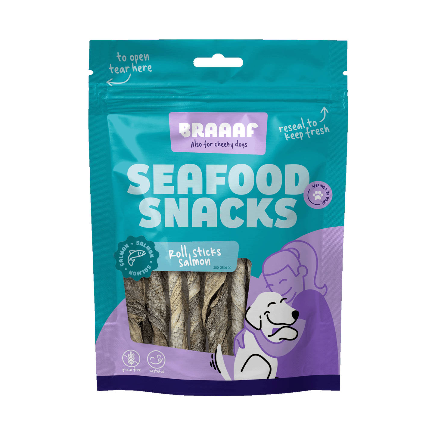 Braaaf Seafood Salmon Roll Sticks - 12 cm