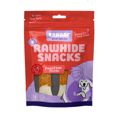Braaaf Rawhide Pressed Bone Chicken - 12.5 cm