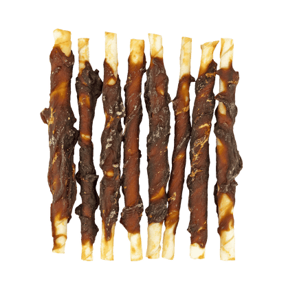 Braaaf Rawhide Roll Sticks Duck - 8 pcs