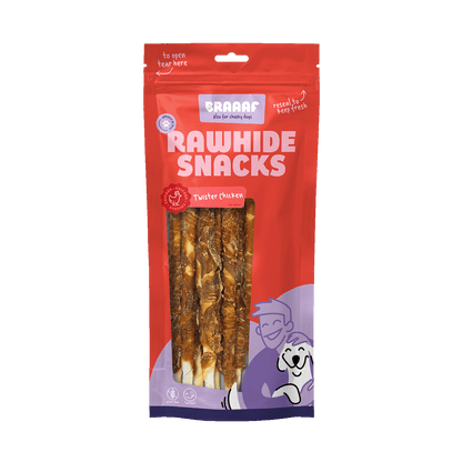 Braaaf Rawhide Twister Chicken (8 pcs) - 25 cm