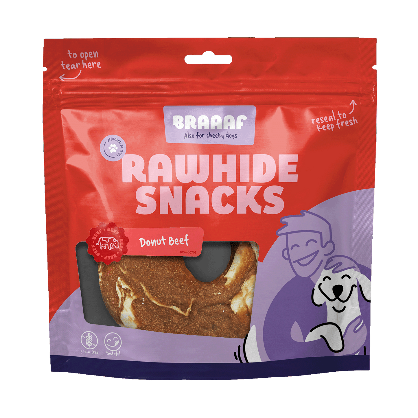 Braaaf Rawhide Donut Beef & Fish