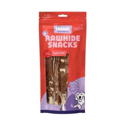 Braaaf Rawhide Twister Beef & Fish (6 pcs) - 21 cm