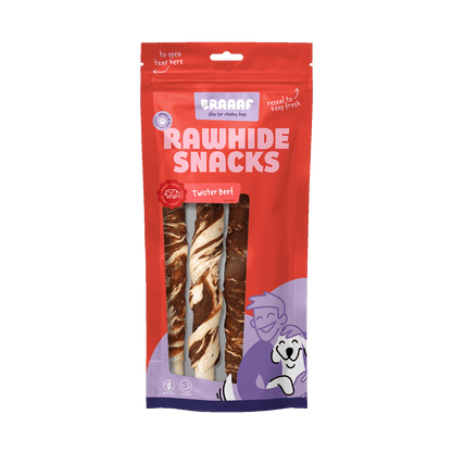 Braaaf Rawhide Twister Beef & Fish (3 pcs) - 21 cm