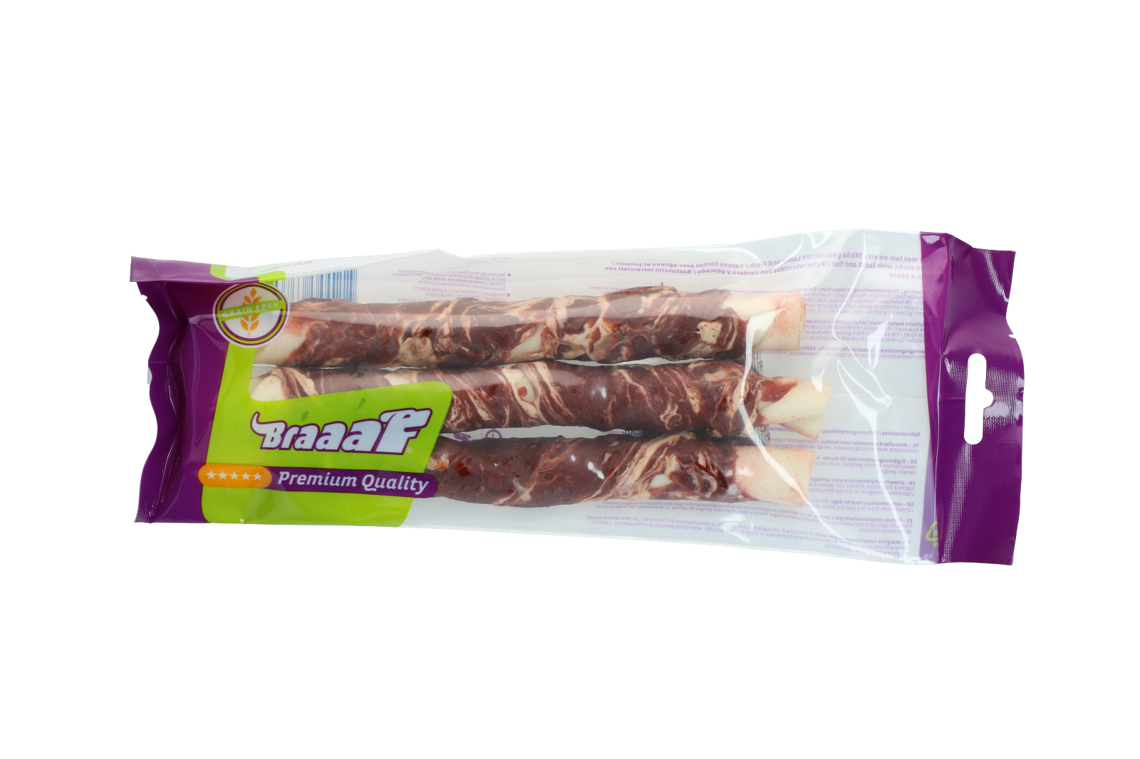 Braaaf Rawhide Twister Lamb & Fish (3 pcs) - 21 cm