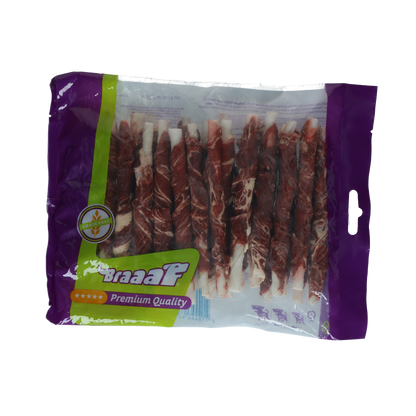 Braaaf Rawhide Roll Sticks Beef & Fish - 25 pcs