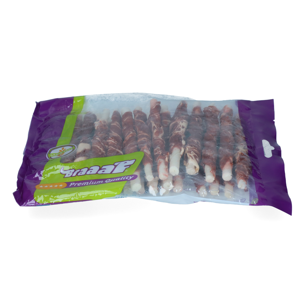 Braaaf Rawhide Roll Sticks Beef & Fish - 25 pcs