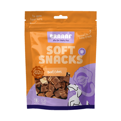 Braaaf Soft Snack Cubes - Beef & Fish