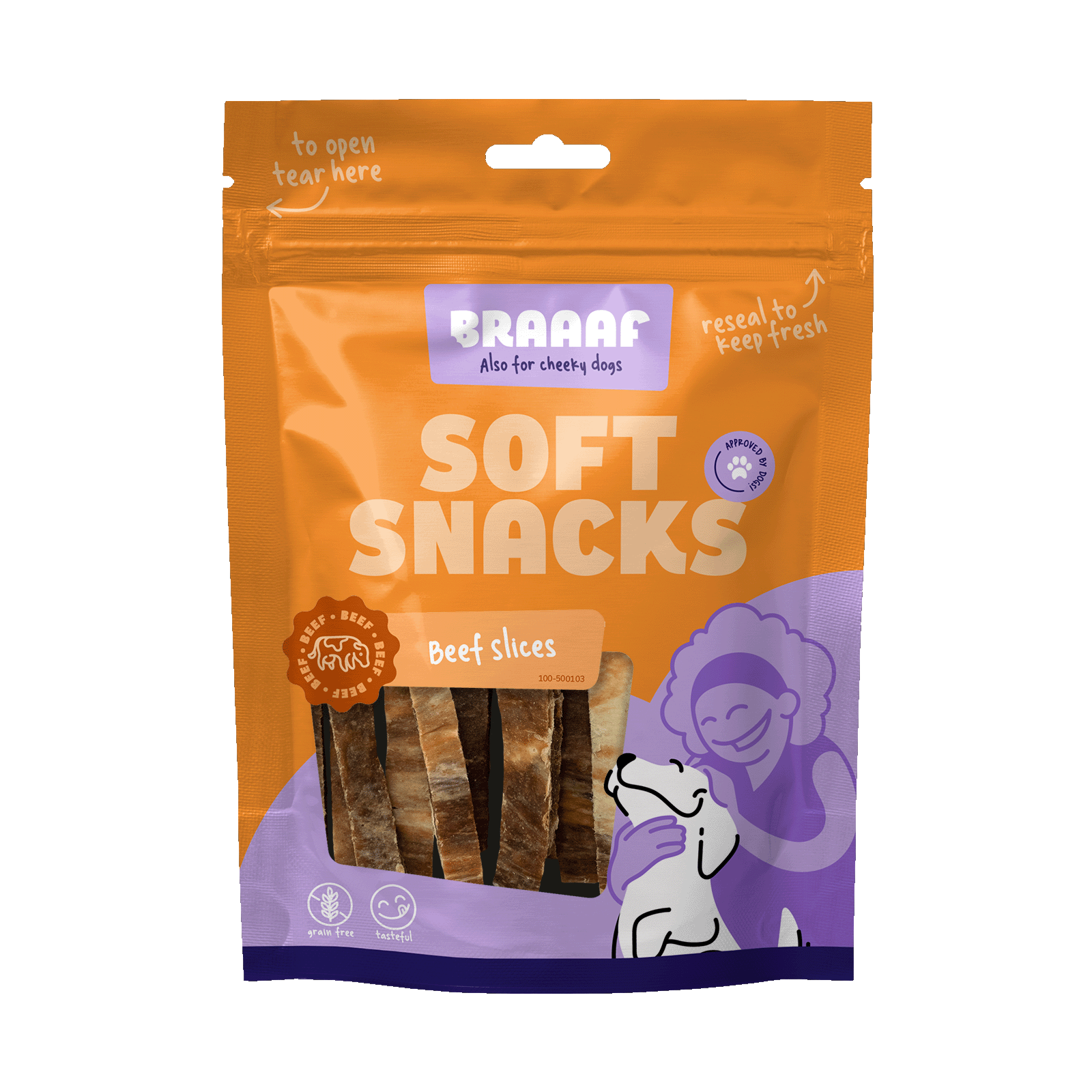 Braaaf Soft Snack Slices - Beef & Fish