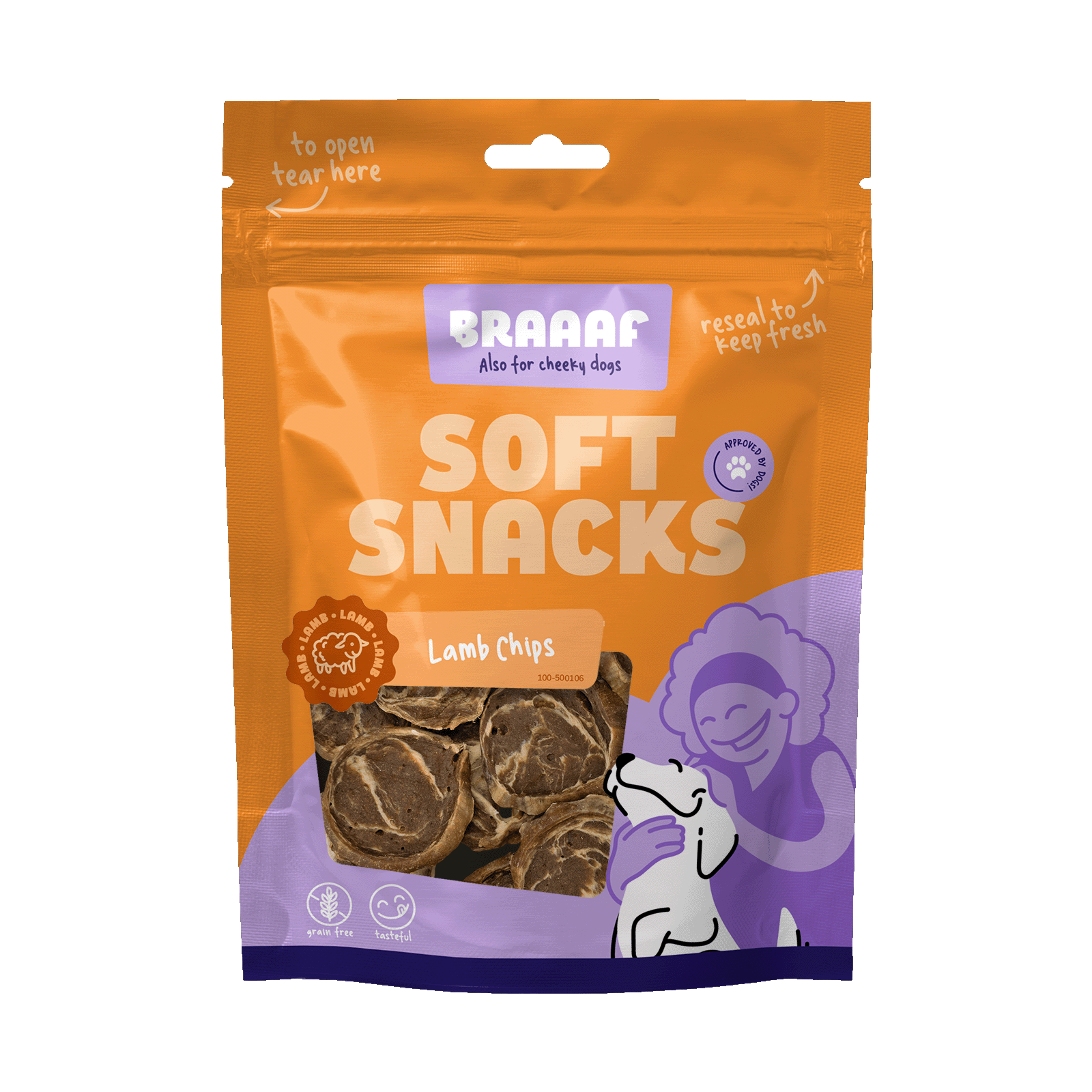 Braaaf Soft Snack Chips - Lamb & Fish
