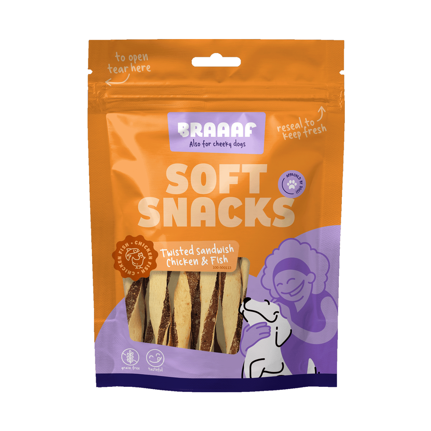 Braaaf Soft Snack Twisted Sandwich - Chicken & Fish