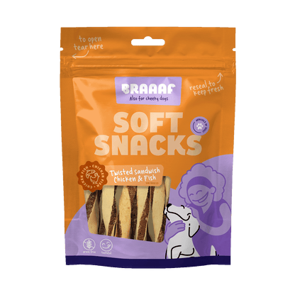 Braaaf Soft Snack Twisted Sandwich - Chicken & Fish