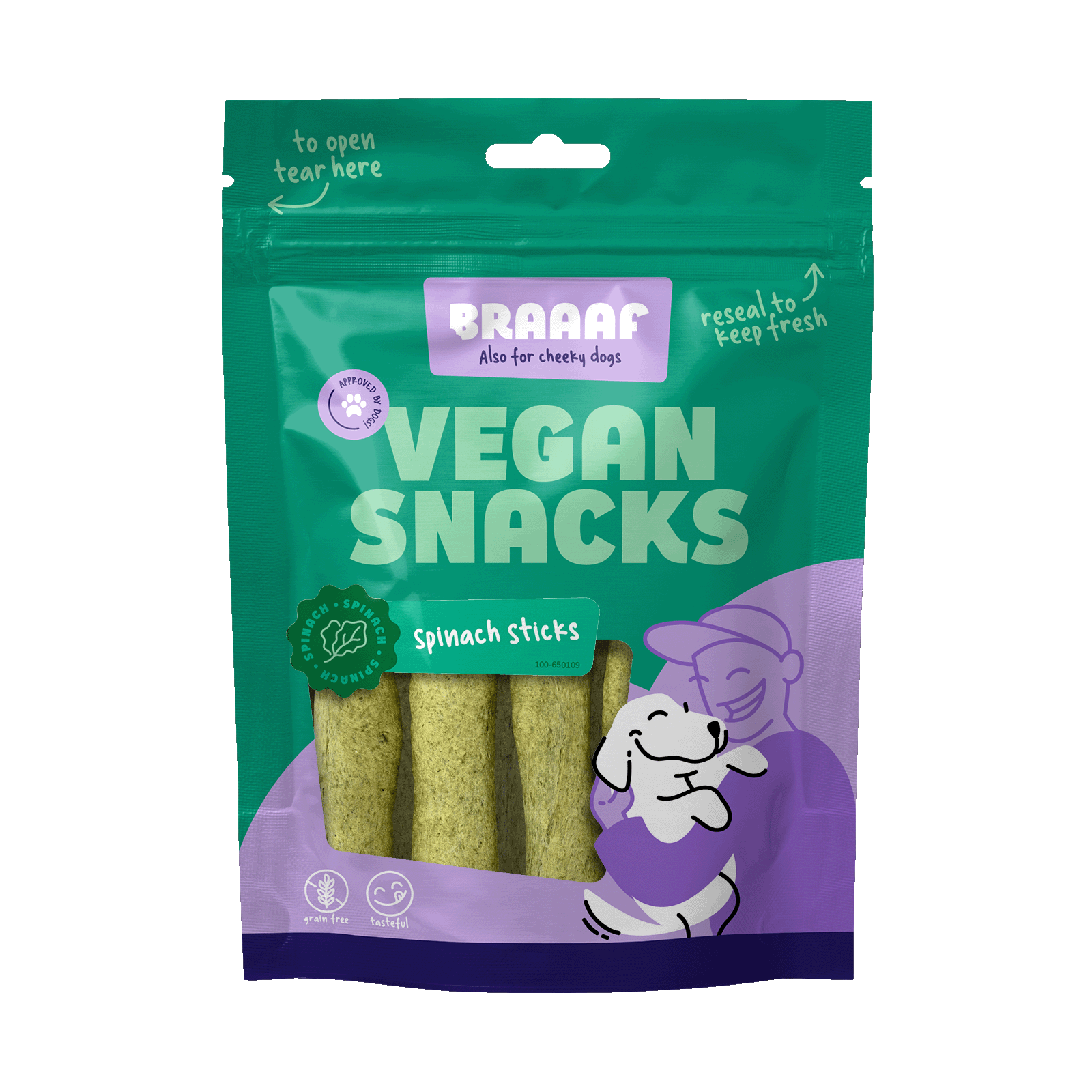 Braaaf Vegan Snack Spinach Stick - 12 cm