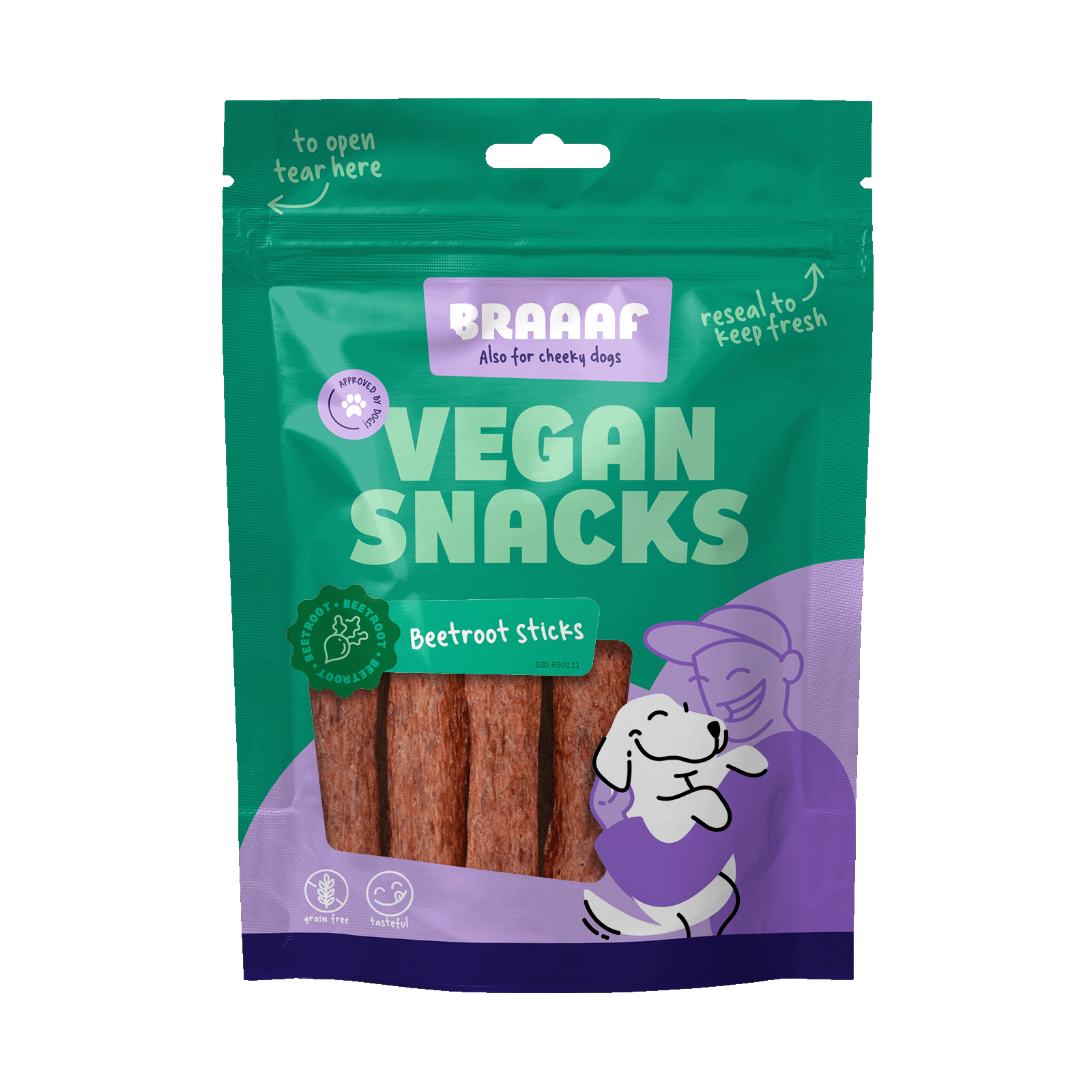 Braaaf Vegan Snack Beetroot Stick - 12 cm