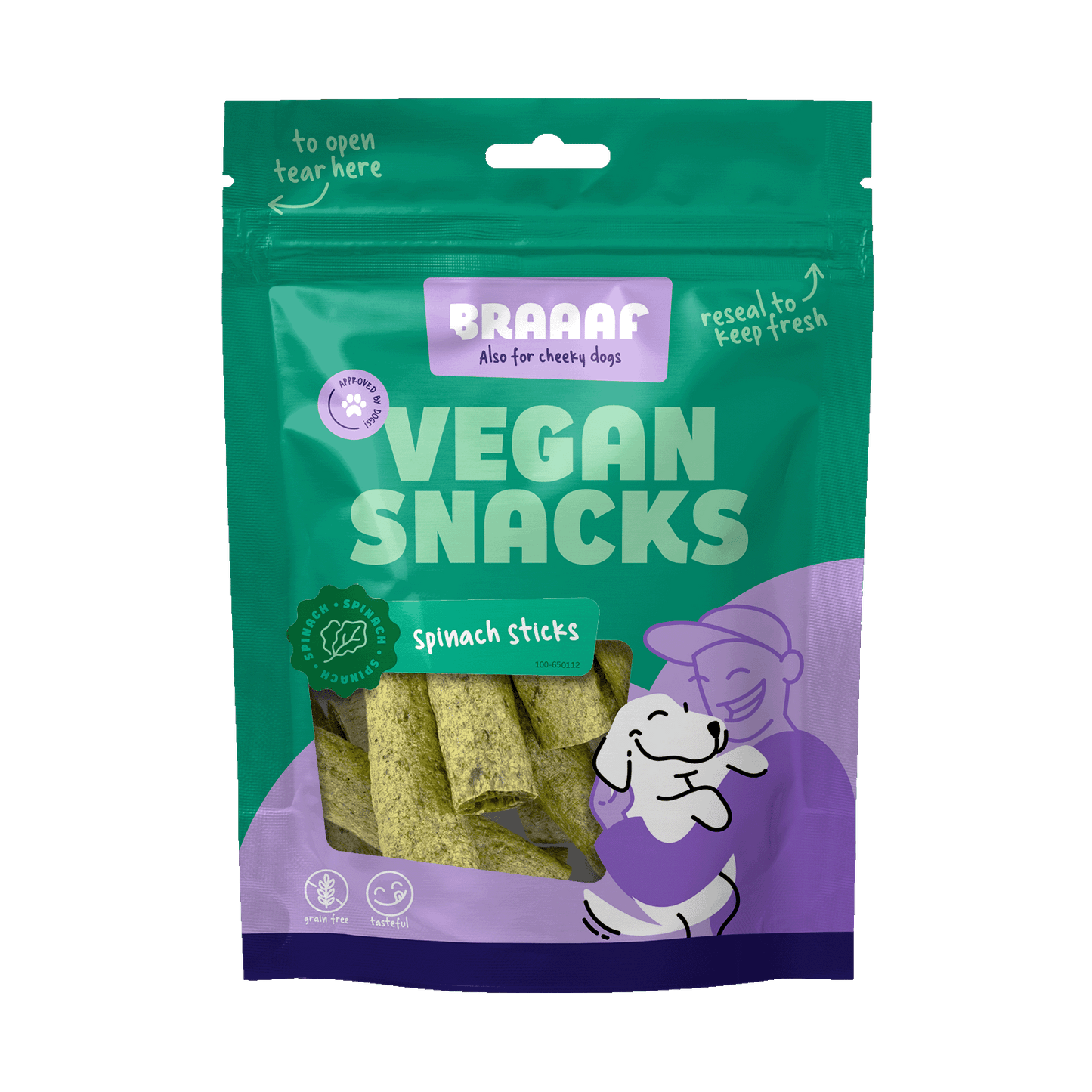 Braaaf Vegan Snack Spinach Stick - 6 cm
