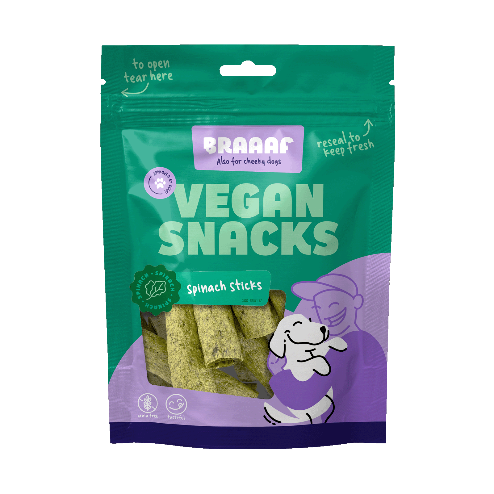 Braaaf Vegan Snack Spinach Stick - 6 cm