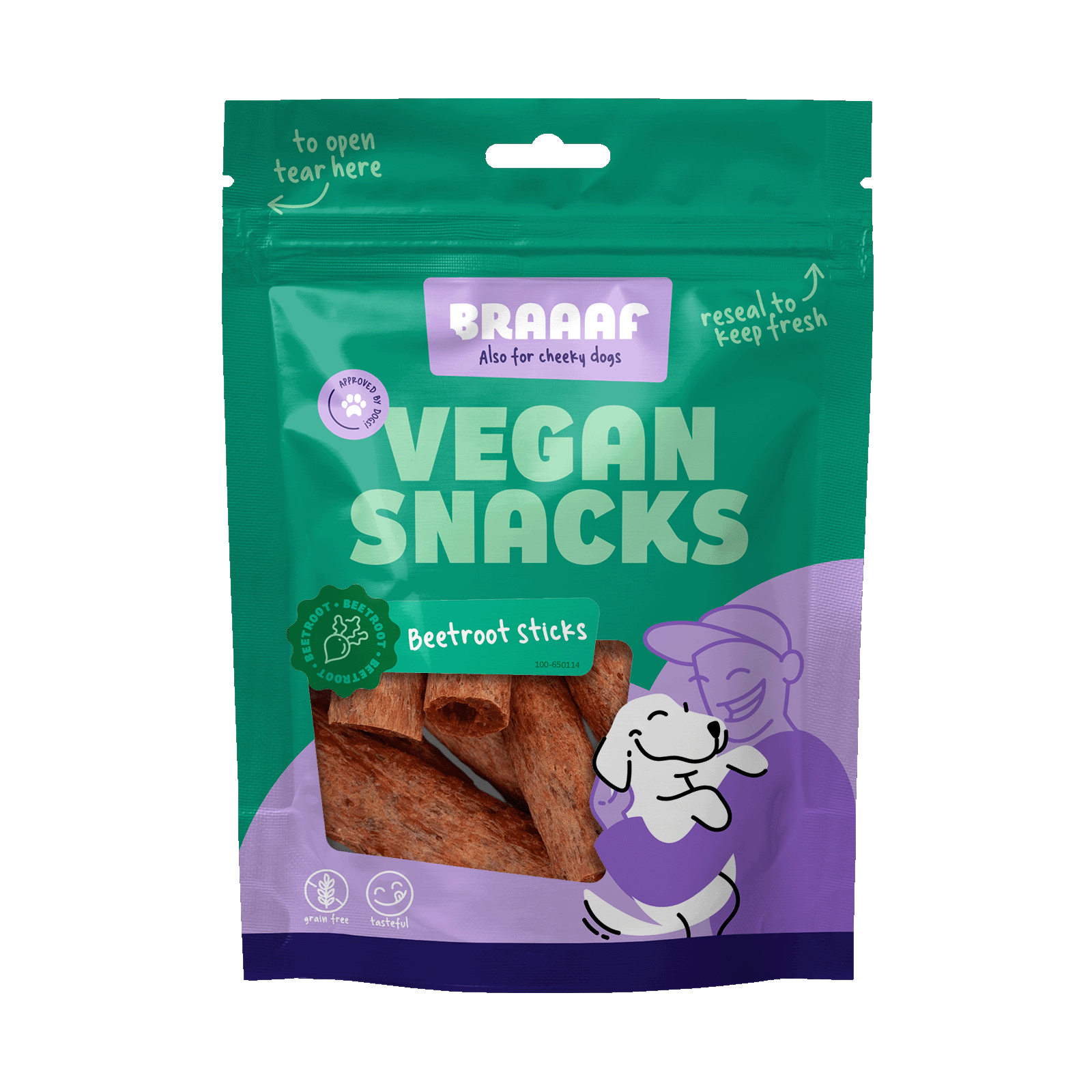 Braaaf Vegan Snack Beetroot Stick - 6 cm