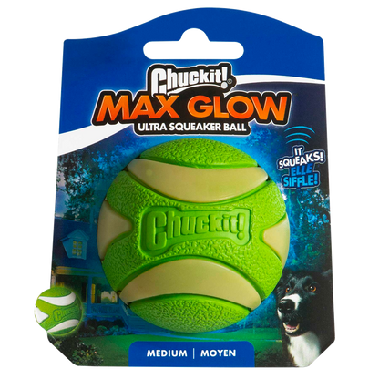 Chuckit! Max Glow Ultra Squeaker Ball M