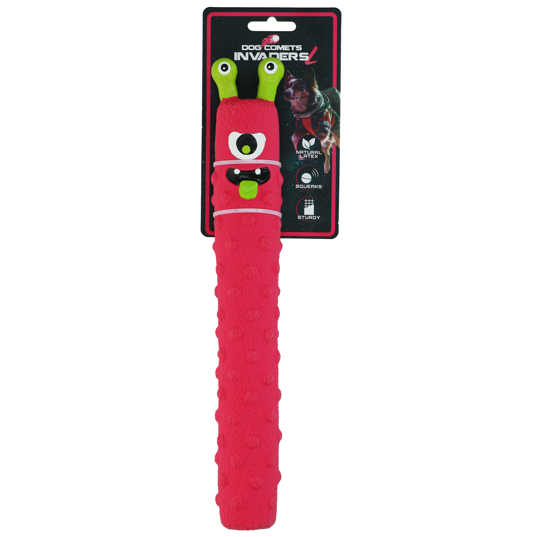Dog Comets Latex Invaders Pink L