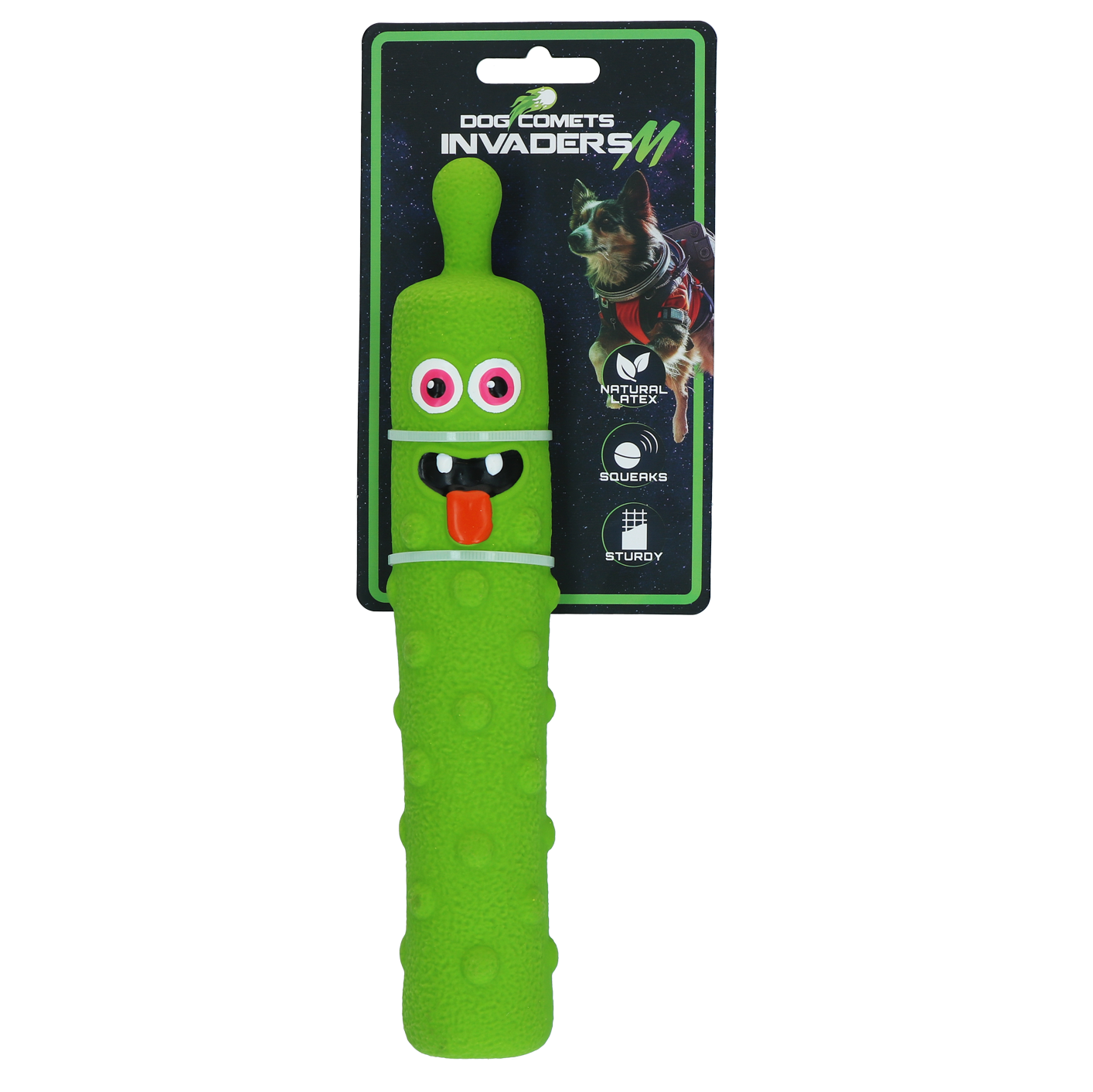 Dog Comets Latex Invaders Green M