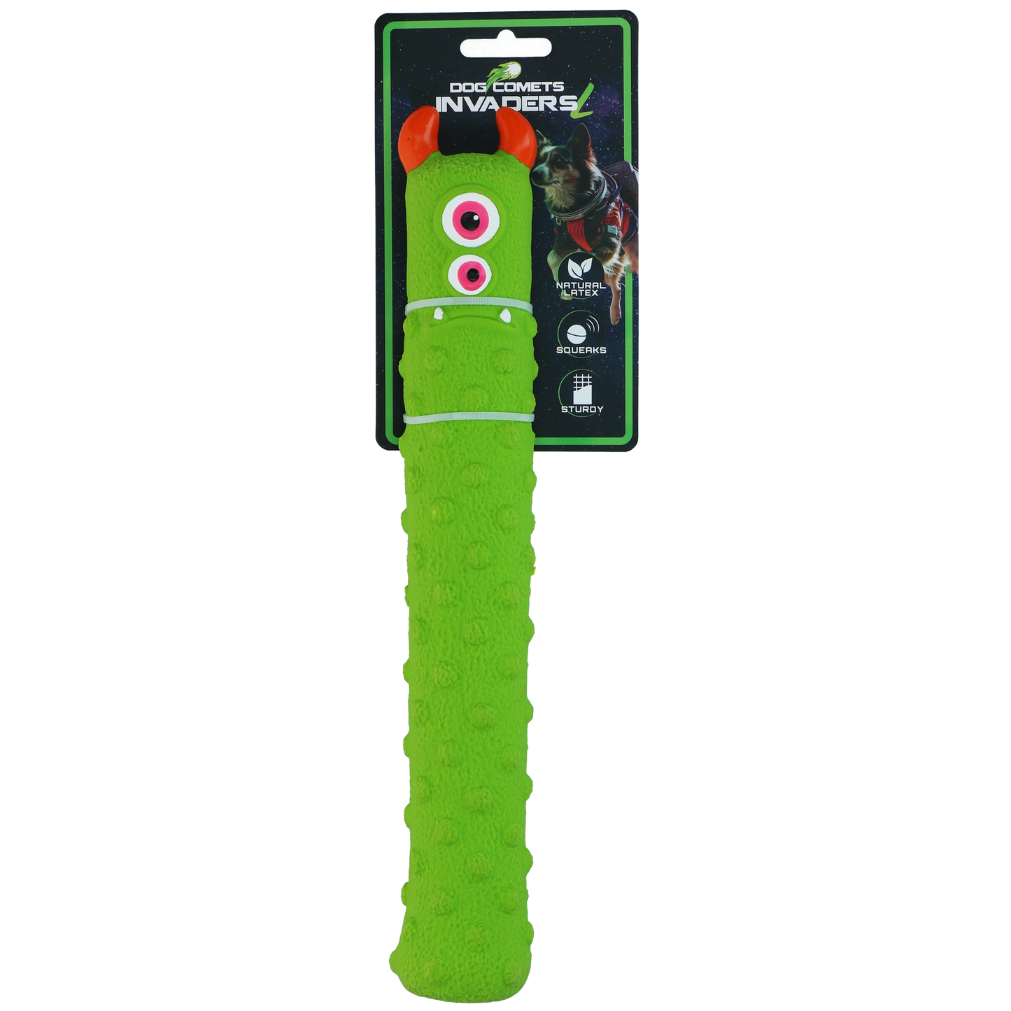 Dog Comets Latex Invaders Green L