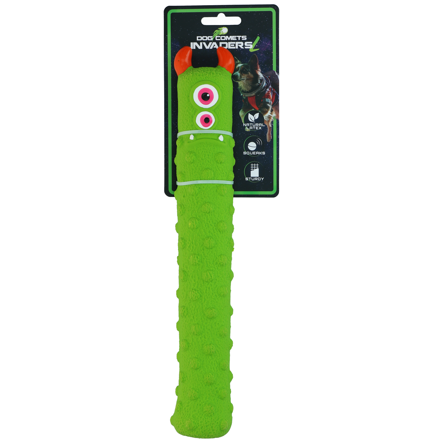Dog Comets Latex Invaders Green L