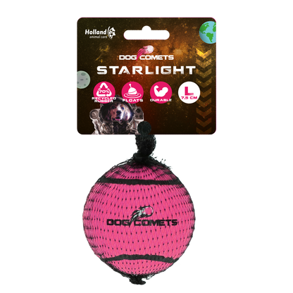 Dog Comets Starlight Tennis Ball L Pink