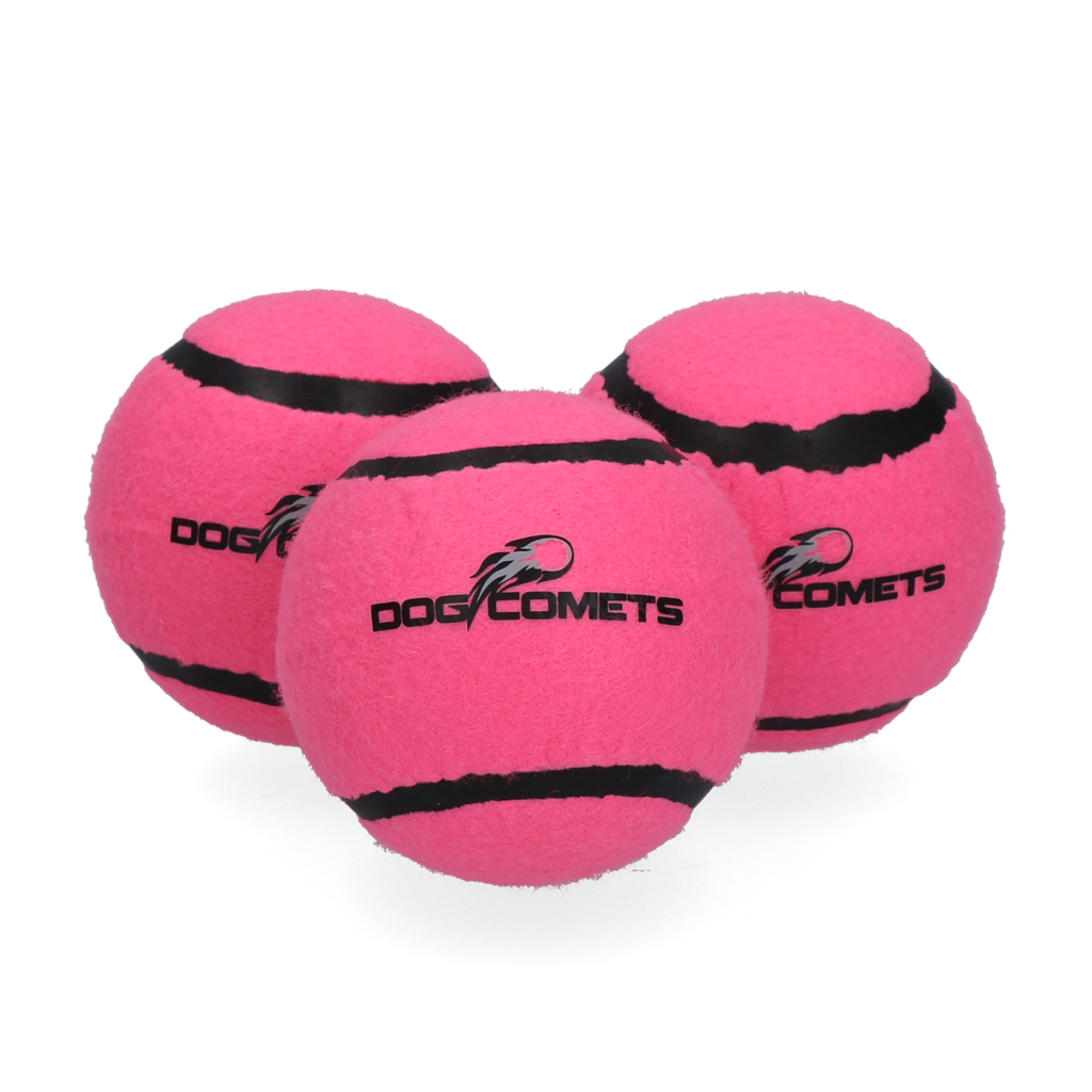 Dog Comets Starlight Tennis Ball M Pink (3-pack)