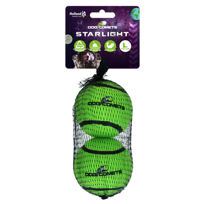 Dog Comets Starlight Tennis Ball L Green (2-pack)