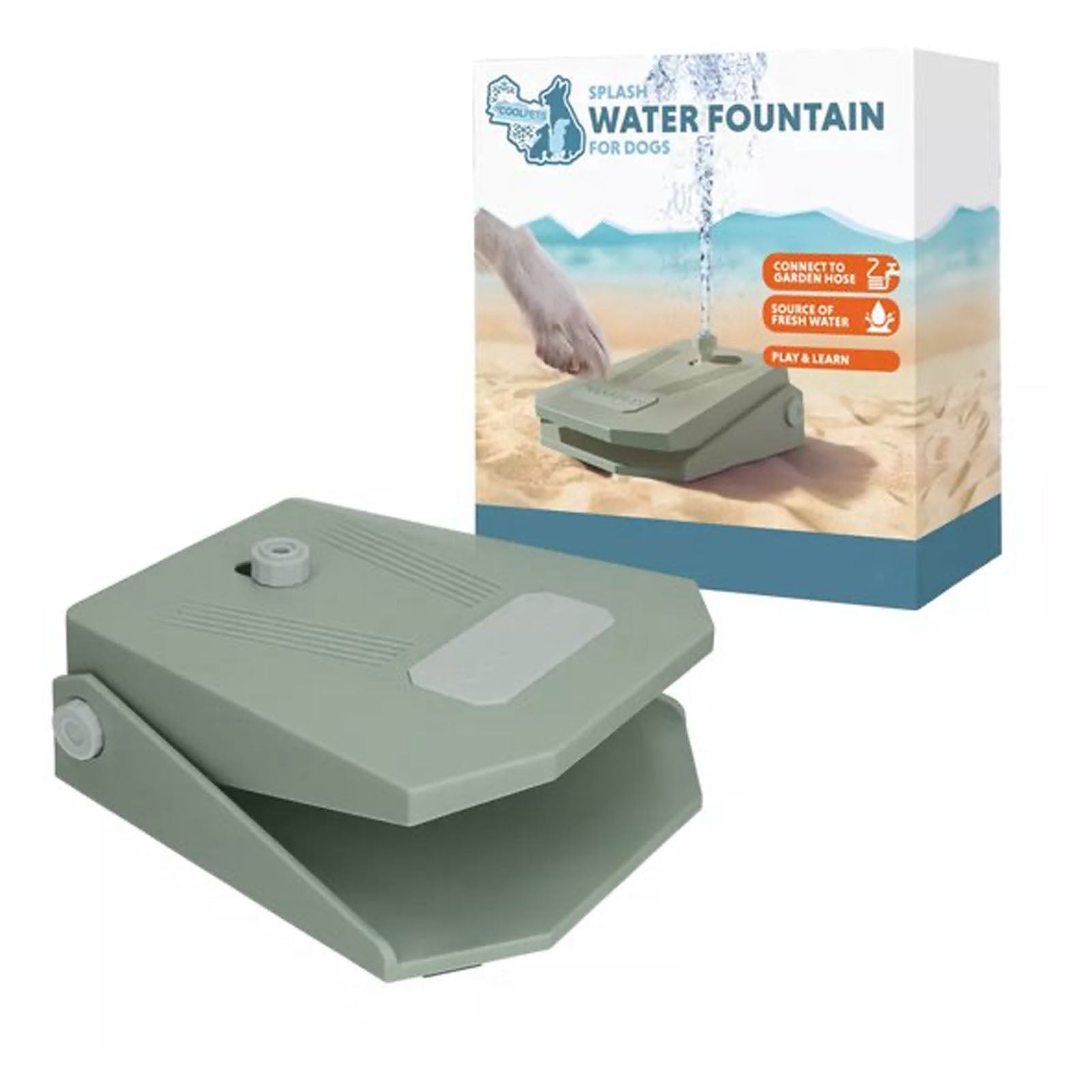 Coolpets Splash Water Fountain Olive green
