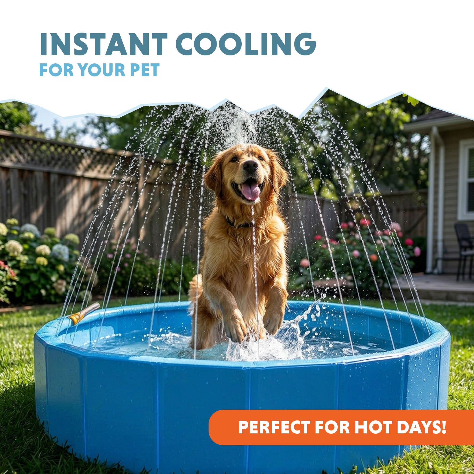 Coolpets Splash Sprinkler Pool