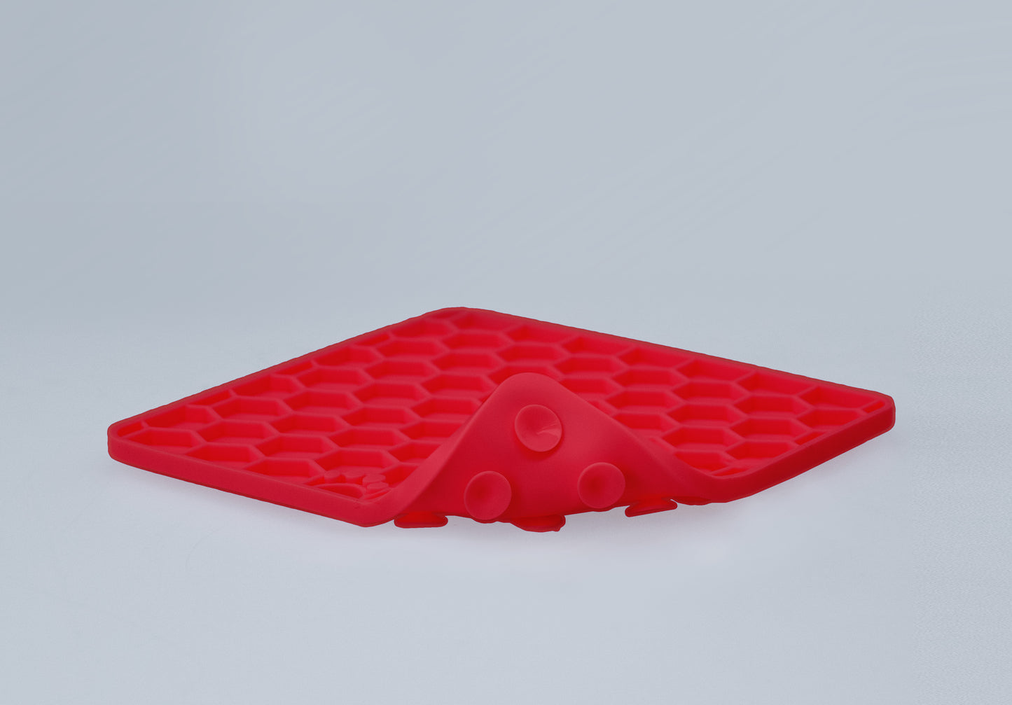 Eat Slow Live Longer Lick Mat Honeycomb Red