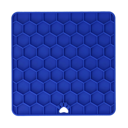 Eat Slow Live Longer Lick Mat Honeycomb Blue