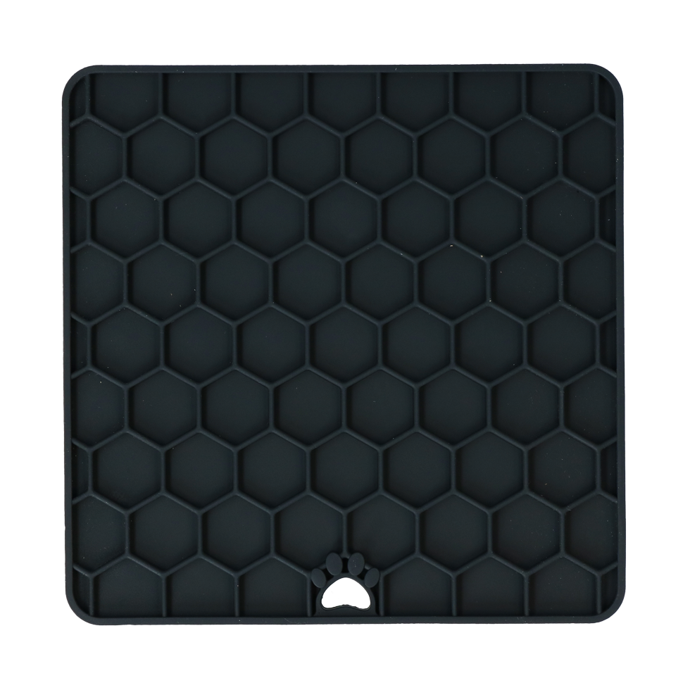 Eat Slow Live Longer Lick Mat Honeycomb Grey