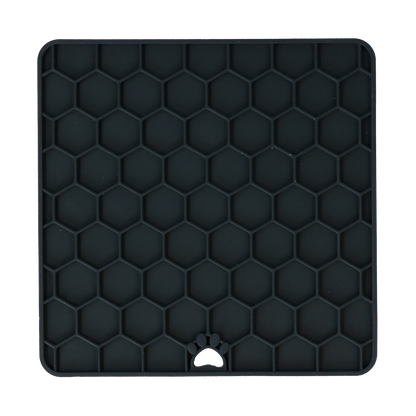 Eat Slow Live Longer Lick Mat Honeycomb Grey