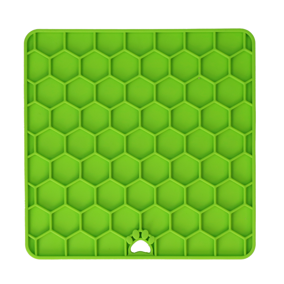 Eat Slow Live Longer Lick Mat Honeycomb Green