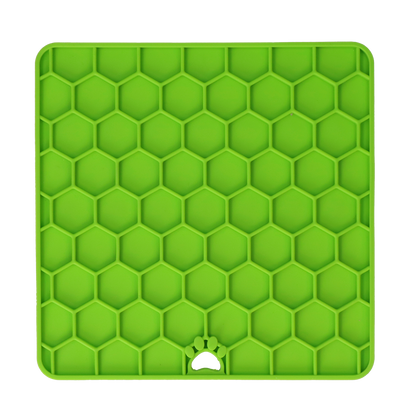 Eat Slow Live Longer Lick Mat Honeycomb Green