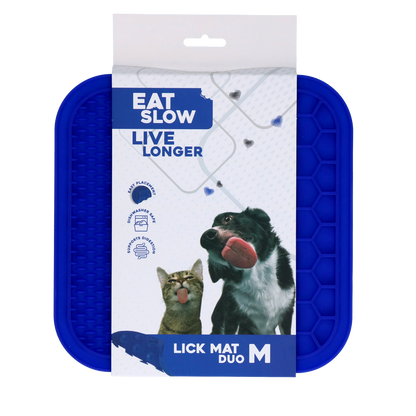 Eat Slow Live Longer Lick Mat Duo M Blue