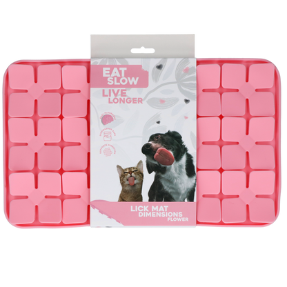 Eat Slow Live Longer Lick Mat Dimensions Flower Pink