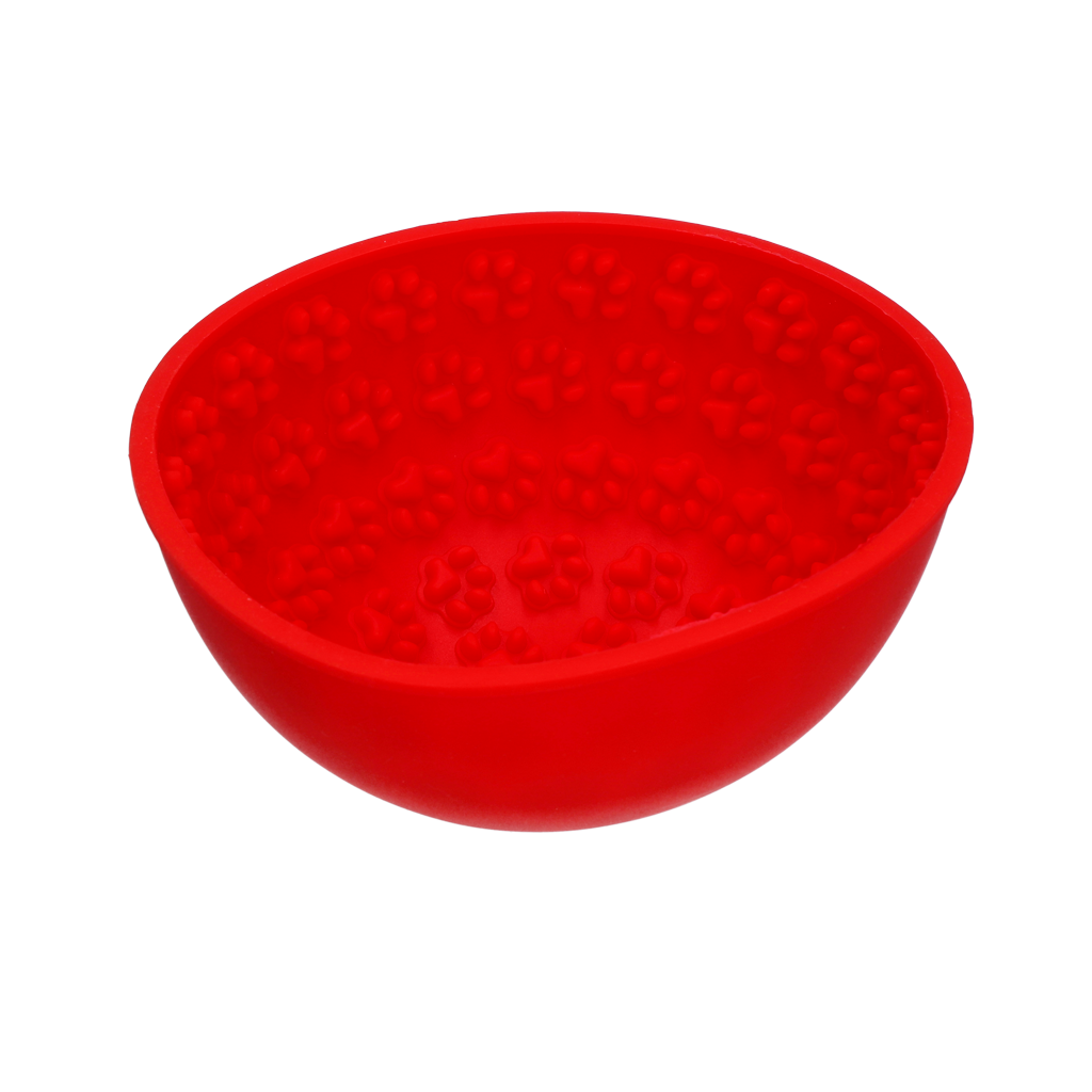 Eat Slow Live Longer Lick Mat Wobble Bowl Red