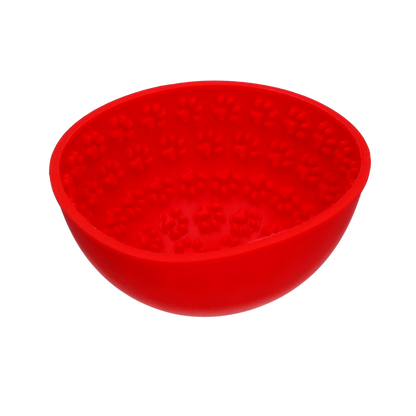 Eat Slow Live Longer Lick Mat Wobble Bowl Red