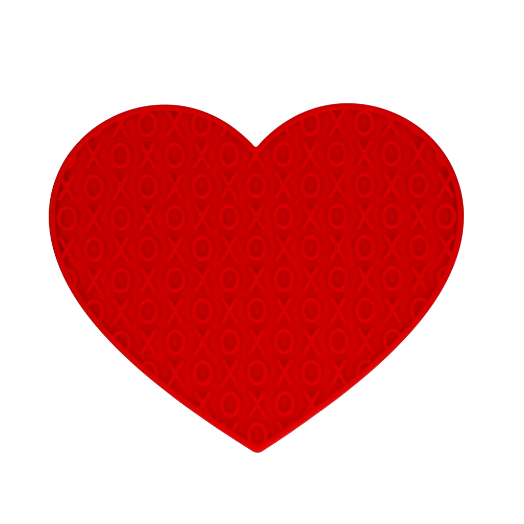 Eat Slow Live Longer Lick Mat Lovely Heart Red