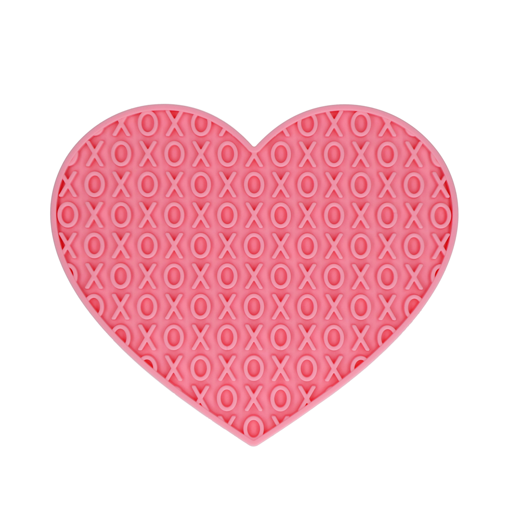 Eat Slow Live Longer Lick Mat Lovely Heart Pink
