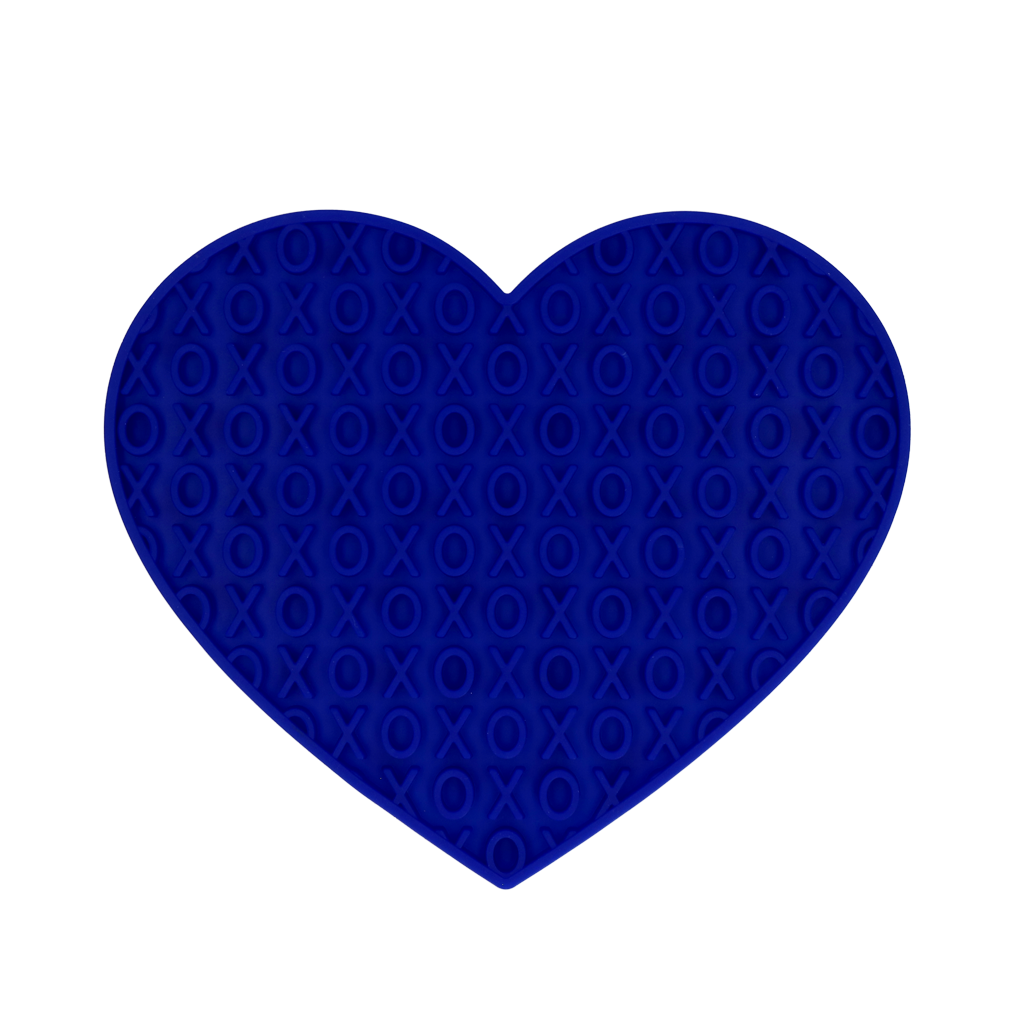 Eat Slow Live Longer Lick Mat Lovely Heart Blue