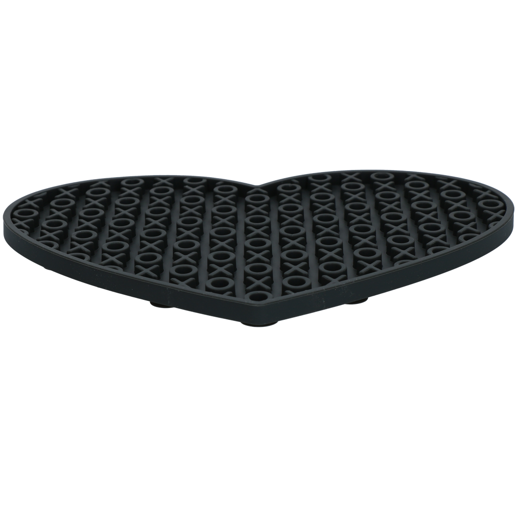 Eat Slow Live Longer Lick Mat Lovely Heart Grey
