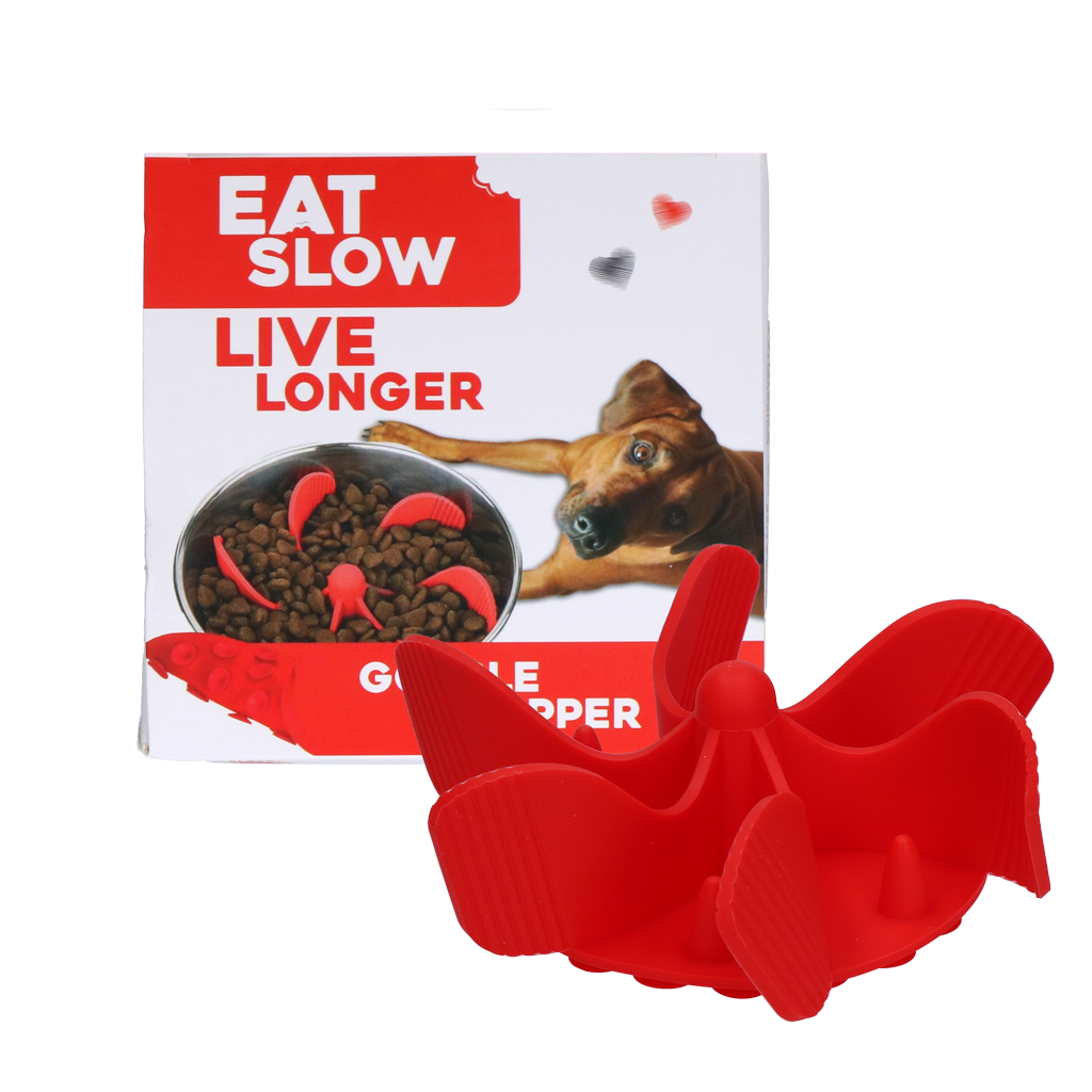Eat Slow Live Longer Gobble Stopper Red M